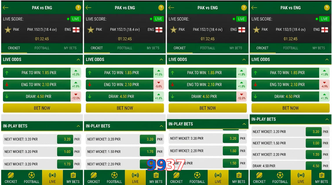 Game list for 9937 bet section