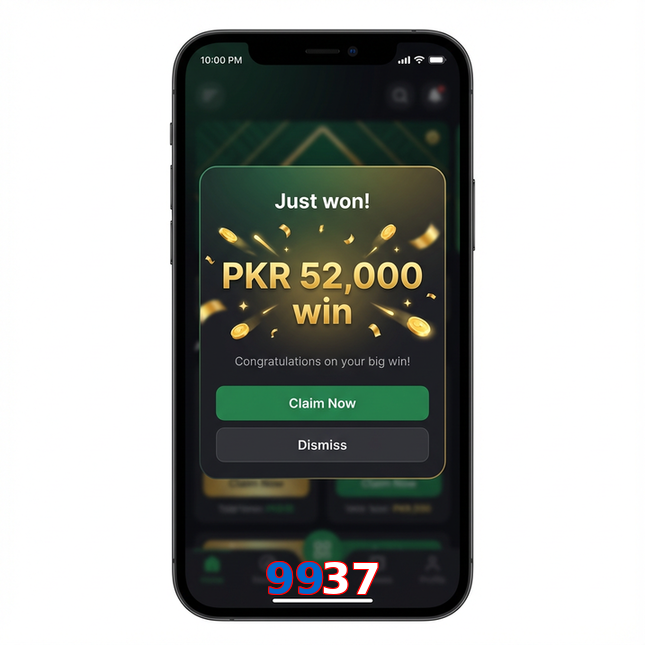 Main screen of 9937 win page for PK players